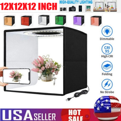 PULUZ 12X12 Large LED Light Box Photo Tent Dimmable Photography Studio Shooting