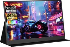 Portable Monitor 15.6" FHD 1080P IPS/HDR, USB-C/HDMI Second External Monitor ...
