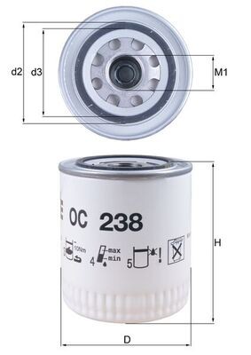 Knecht OC 238 ÖLfilter For Aston Martin Bentley Daimler Jaguar ROLLS-ROYCE-image