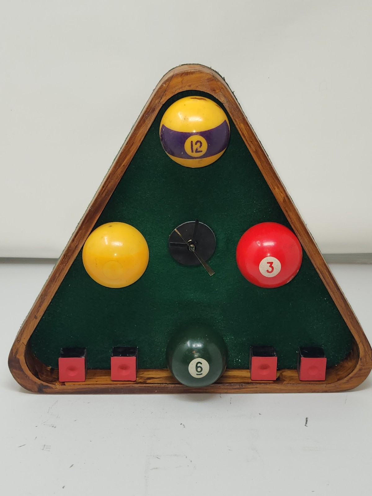 Reloj de pared bola de billar de bolsillo lateral