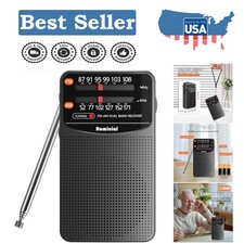 Handheld Battery-Powered AM/FM Radio with Excellent Reception - Travel Ready