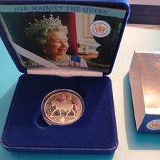 COINS - 2002 UK Royal Mint Silver Proof Golden Jubilee Metric 1oz Crown Box COA