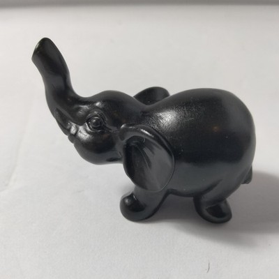 Black Elephant Resin Figurine Often Thought To Bring Good Luck By Some Cultures