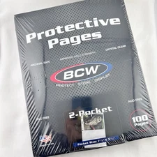 200 BCW 5 x 7 2 Pocket Plastic Protective Page Sheet Acid Free Archival Safe