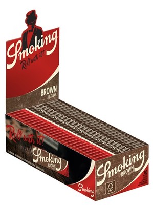 5 Boxes (250x) Smoking Brown No. 8 Unbleached Rolling Papers Short Brown