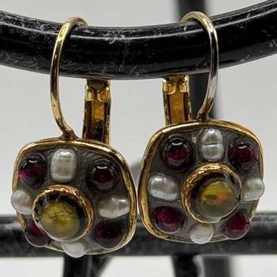 Michal Golan Designer Signed Pierced Earrings Very Nice!