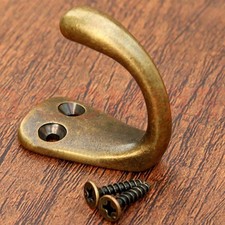 3PCS Antique Brass Coat Hat Hooks Wall Hangers Vintage Style for Clothes Towel S