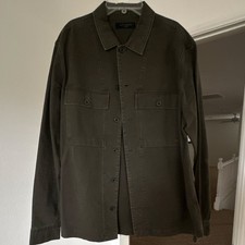 AllSaints Military Jacket Olive Button Men's Size Large