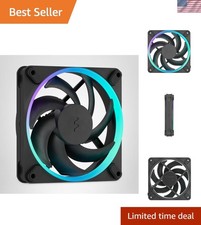 High-Performance 120mm RGB Case Fan with Liquid Crystal Polymer Blades - Black