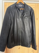 mens black Leather soft lambskin jacket size large - Excellent
