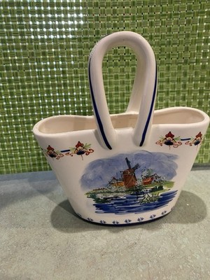 Delftware Royal Twicket Vase With Handles Hand Painted...