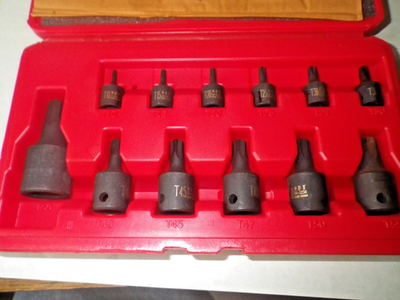 #ad NAPA PROFESSIONAL IMPACT TORX SOCKET SET EXTERNAL T10 thru T60 with case $74.99
