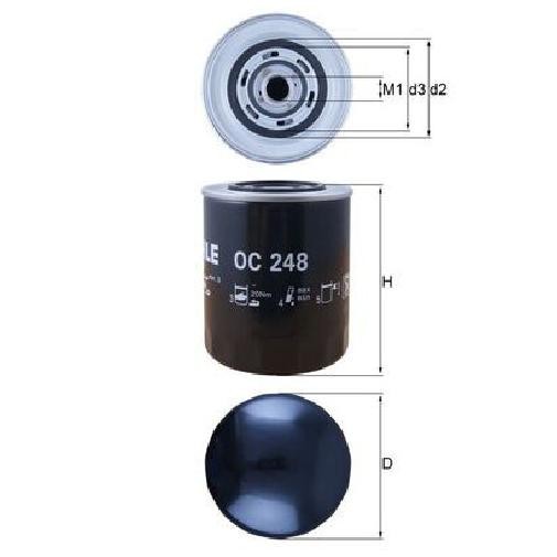 ÖLfilter FüR Fiat Argenta 132 2.4 83 Bis 85 Mahle 1109J3 4787410-image