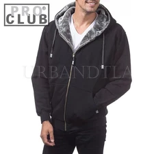 Pro Club Men's Heavyweight Pile Full Zip Hoodie Jacket