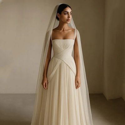 #ad Simple A Line Wedding Dress Pleat Classy Elegant Zipper Beach Bridal Gown $130.39