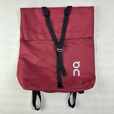 On Running Backpack Burgundy Red Roll Top Bag Lightweight Sports Gym Travel