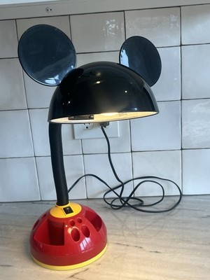 VINTAGE DISNEY MICKEY MOUSE GOOSENECK DESK LAMP W/ ORGANIZER CUTE MOUSE EARS