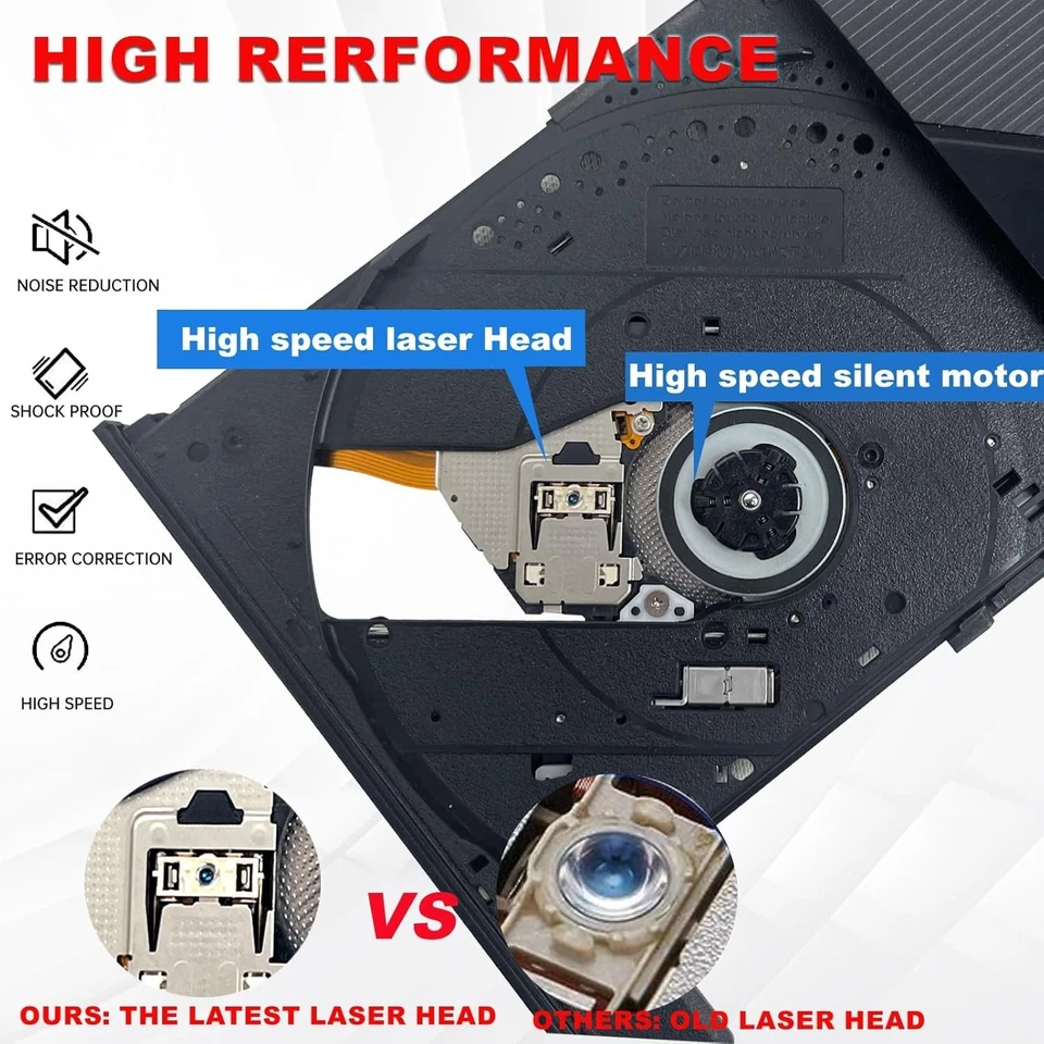 Lector de grabadora de unidad externa USB 3.0 y USB-C DVD CD RW para computadora portátil PC Mac Foto 3 de 4