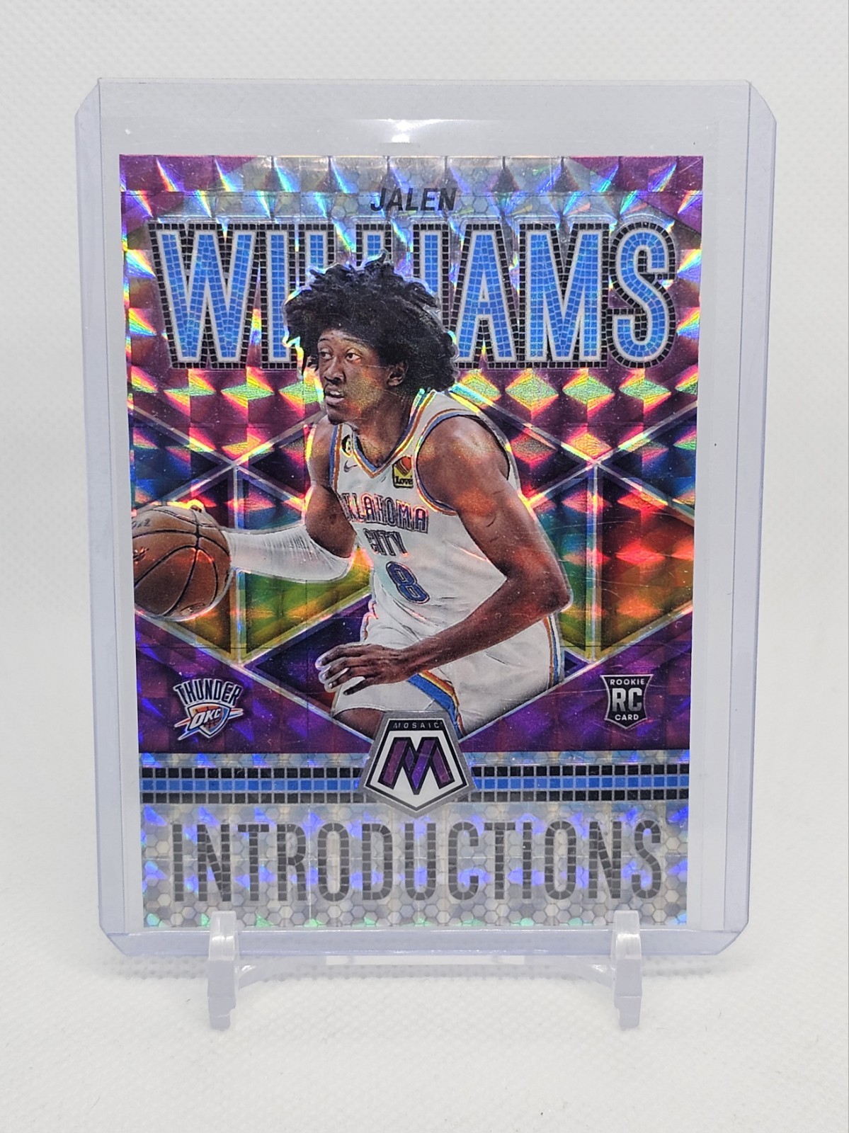 ROOKIE 2022-23 Panini Mosaic Introductions Purple Prizm Jalen Williams  /99 #4 