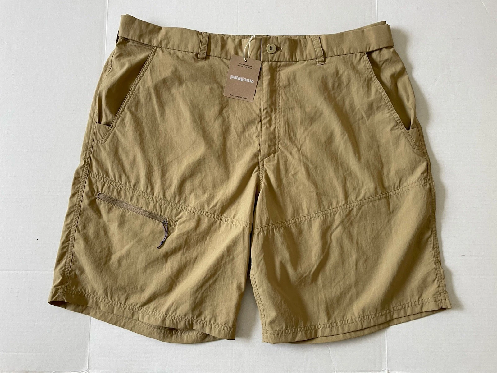 Patagonia Sandy Cay Shorts Men XL Tan Hiking Fishing Cargo Travel Lightweight