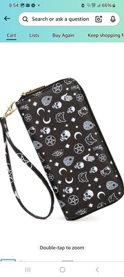 FANWILL Halloween Leopard Print Wallet For Women Wristlet Purse Zip Around