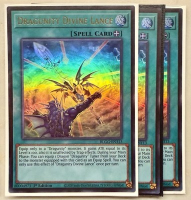 3x Dragunity Divine Lance 1st Edition Ultra Rare BLGG-EN113 Yu-Gi-Oh!
