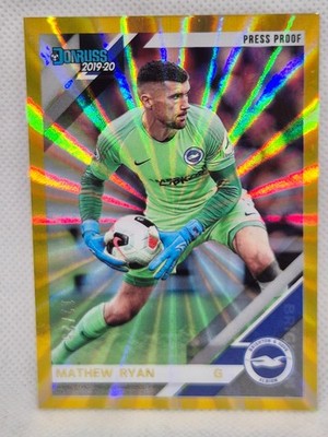 #/25  Mathew Ryan Australia Brighton 2019-20 Donruss Press Proof Gold Variant!
