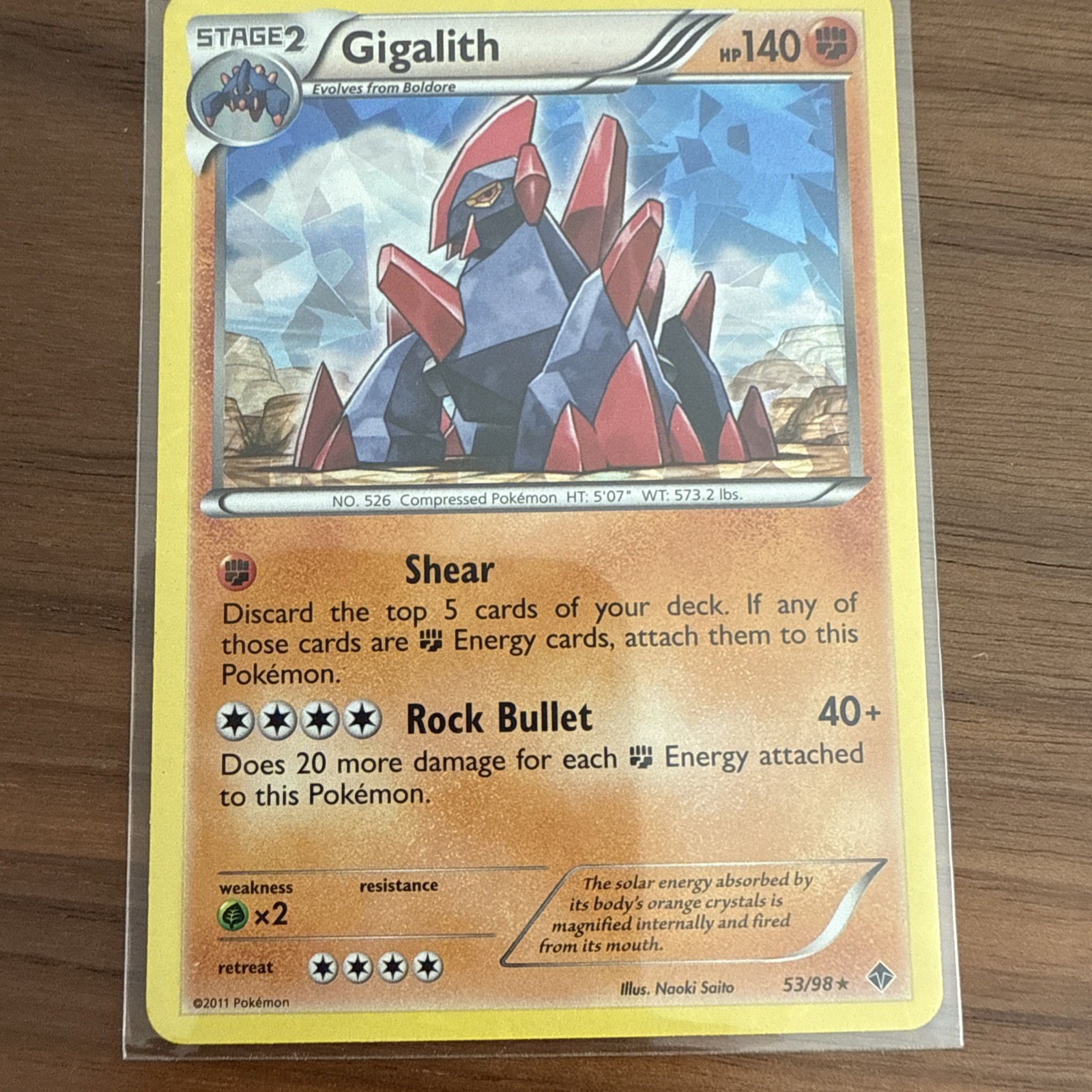 Pokemon TCG Gigalith Cracked Ice Holo 53/98 - MINT - Emerging Powers