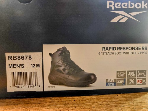 Reebok Arbeit Herren 6" Rapid Response Weiche Spitze Taktische Stiefel Schwarz RB8678 12 M/D - Bild 6 von 7