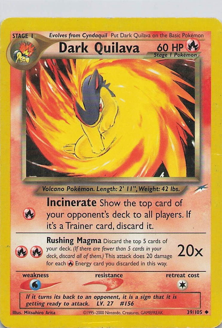 2000 Dark Quilava 39/105 Neo Destiny Uncommon English Nintendo Pokémon Card