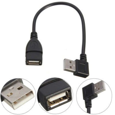 90 Grad rechter Winkel USB 2.0 Verlängerungskabel Stecker auf Buchse Adapterkabel Kabel