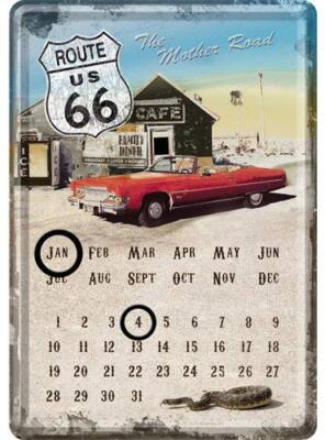 Nostalgic-Art Kalender-Blechpostkarte 10x14cm - Route 66 The Mother Road