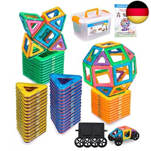 52-teilige Magnetbausteine Für Kinder Ab 3 Jahren - Kreatives Lernspielzeug Mit Starken Magneten