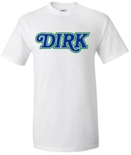 Dirk Nowitzki Dallas Mavericks "Old School Logo Text" T-Shirt