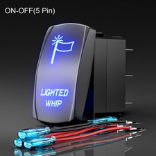 1pcs 5Pin 12V Laser Etched Toggle Rocker Switch For LED Whip Lights