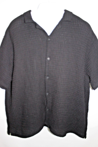 DR ESSENTIALS BLACK HEAVY TEXTURED S/S Button-Up SHIRT SZ: 5XL 5X PRE-OWNED - Picture 2 of 2