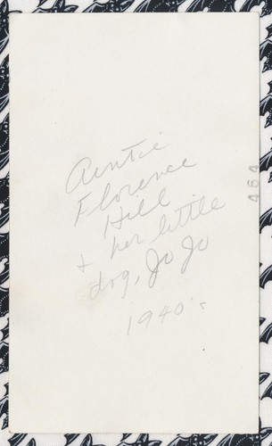 Vintage Photo ID'd Woman Dog Pekingese Writing Auntie Florence Hill JoJo 1940s - Picture 4 of 6