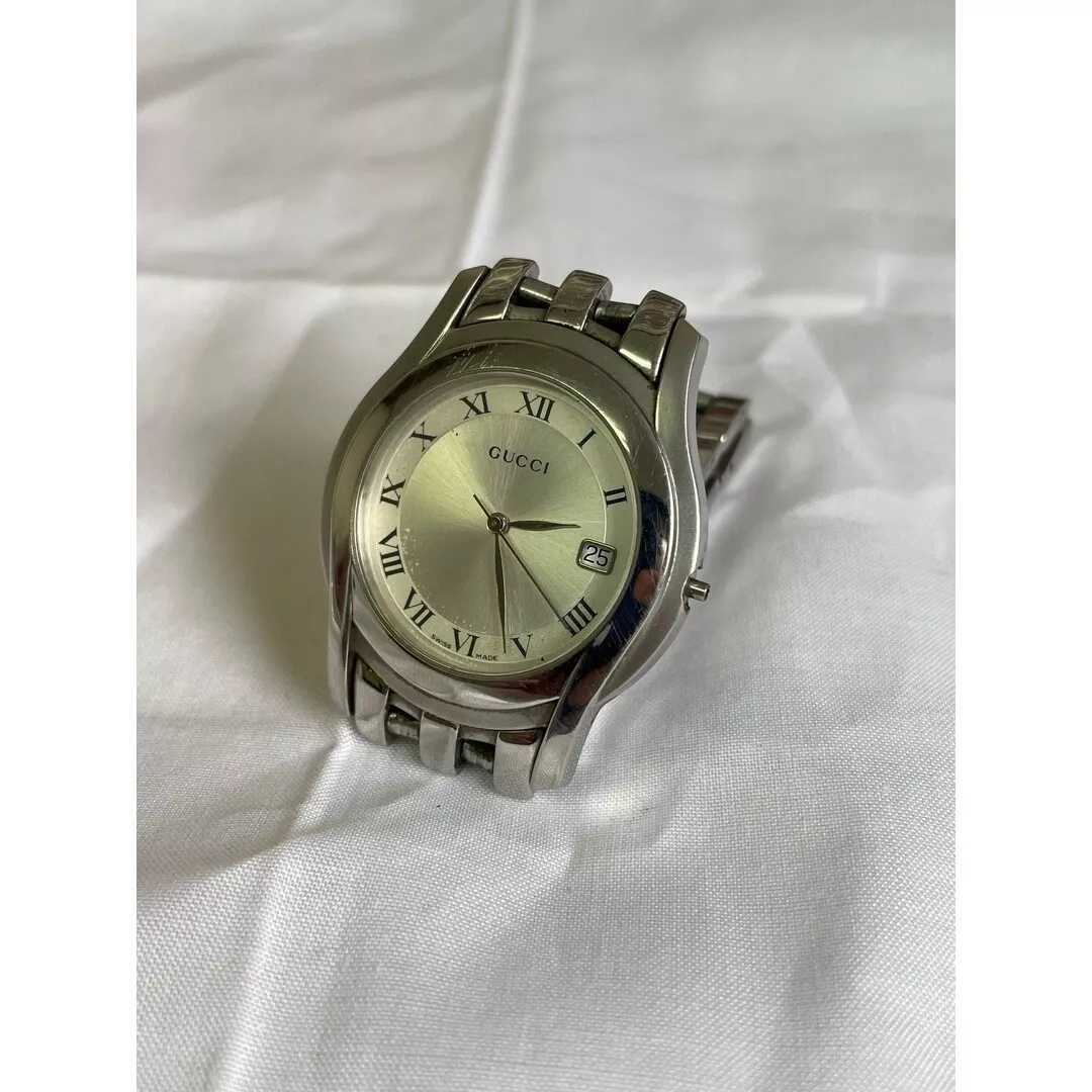 Montre Gucci Argent Blanc Quartz 5500M Homme Du Japon Occasion