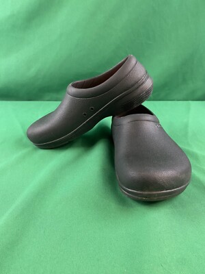 Crocs On The Clock LiteRide Work Clog Slip-On Shoes M4 W6 Black Slip  Resistant