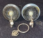 Vintage .925 Stamped Chinese Coins Sterling Silver Clasp Earrings w/ Ring Signed — photo 1