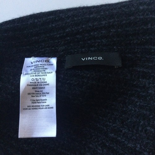 VINCE SHAKER STITCH MERINOWOLLE UND KASCHMIR BEANIE ANTHRAZITGRAU EINHEITSGRÖSSE NEU OHNE ETIKETT - Bild 6 von 8