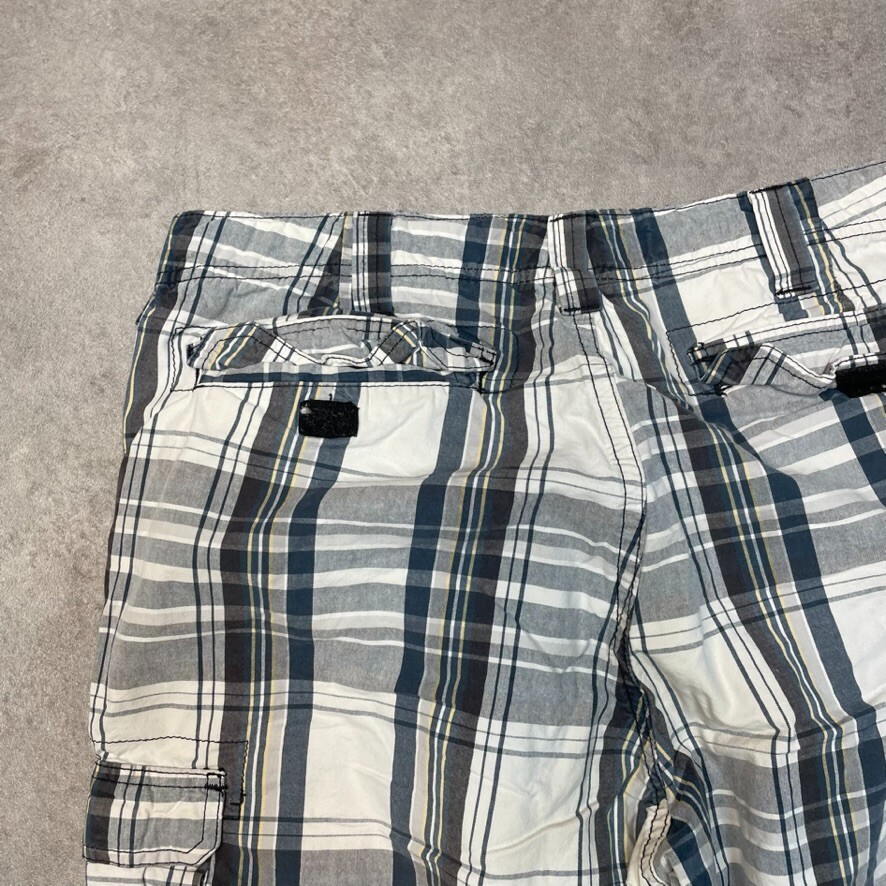 Lee Cargo Shorts Mens Baggy Checkered Vintage Summer Hiking Pant, Navy, 32" image 8