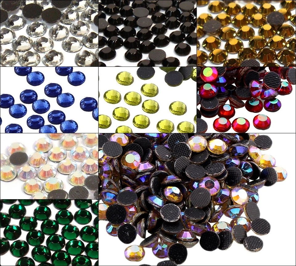 PERLIN Hotfix piedras de calle SS6 SS10 SS16 SS20 SS30 piedras brillantes AAA GRADE selección de color