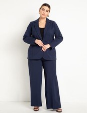 Elegant Plus Women Suits 2 Pieces Navy Blue Business Ladies Office Outfits