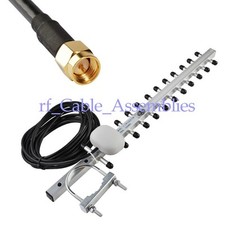 High-Gain 16dbi WLAN Wifi 2.4GHz Yagi Antenna SMA for Router Modem 5M