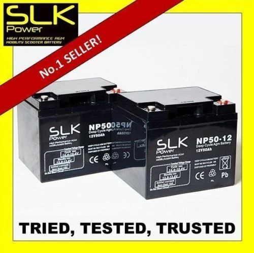 SLK POWER PAIR x (12volt) 12 24 33 36 40 50 55. 75AH MOBILITY SCOOTER DEEP CYCLE BATTERIES