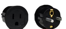 US Flat Pin Plug Adapter to European Plug Adapter Type E USA to Europe Round Pin