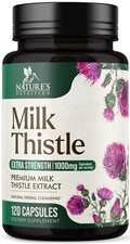Milk Thistle Supplement - Max Strength 1000mg for Liver Cleanse Detox  Repair