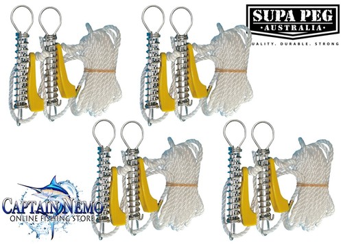 Marquee Guy Ropes SUPA PEG 4 X MARQUEE TENT POLE CORNER DOUBLE GUY ROPES TRACE & SPRING ...