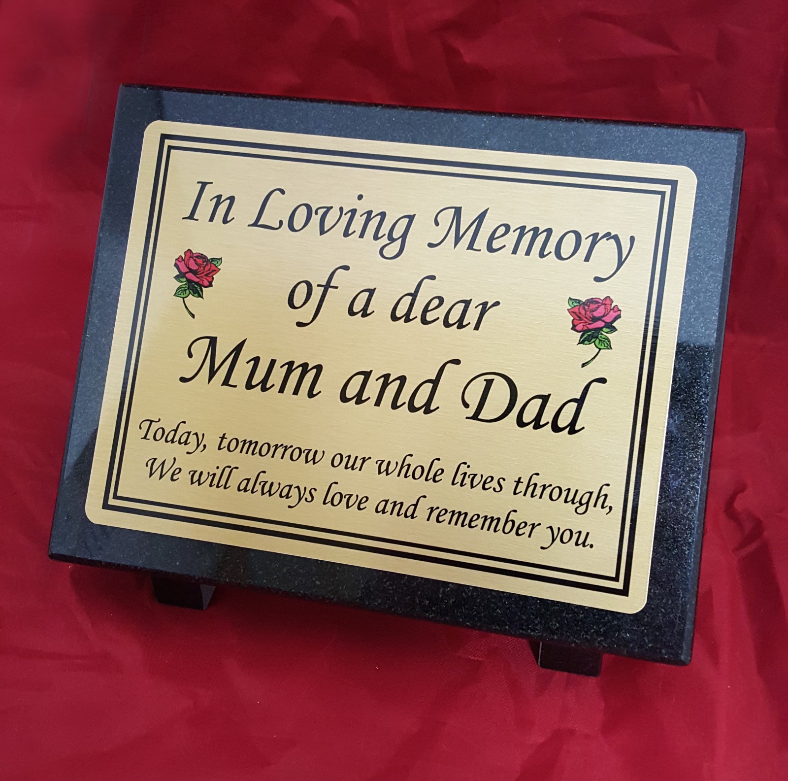 Personalised Black Granite not Marble Memorial Grave Plaque Stone